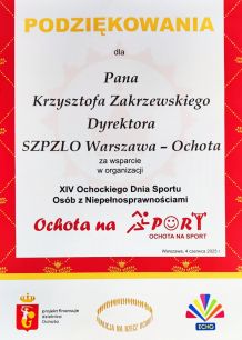 XIV Ochocki Dzień Sportu Osób z Niepełnosprawnościami – „Ochota na Sport”