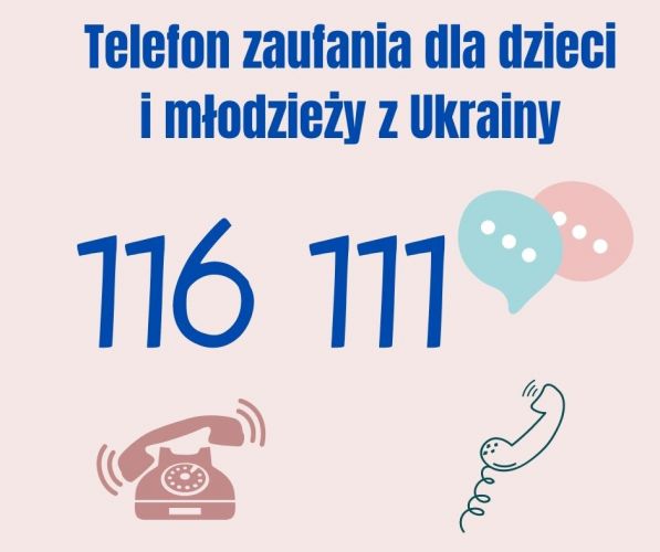 Telefon zaufania dla dzieci i młodzieży w języku ukraińskim i rosyjskim.
